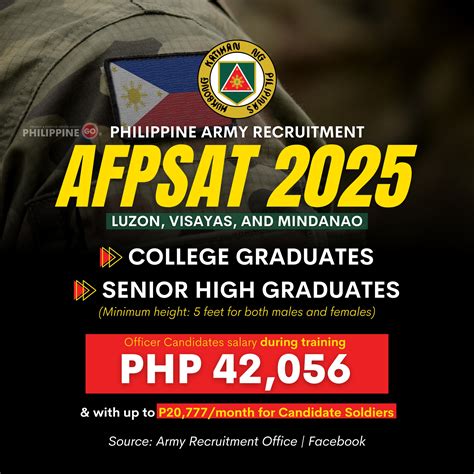 Army Recruitment Office in Eastern Visayas announces schedule .
